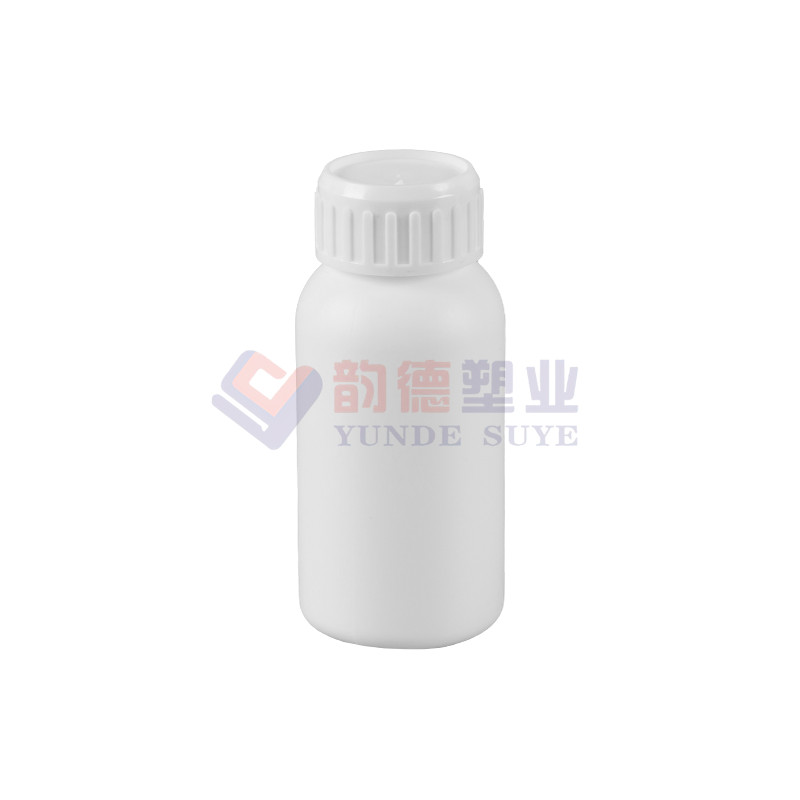 Zuiver wit plastic gefluoreerde ronde fles 100ml-02